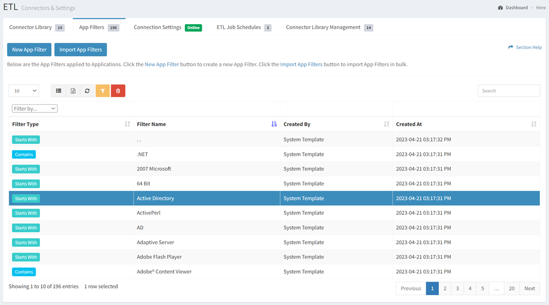 Delete App Filter ReadyWorks User Guide