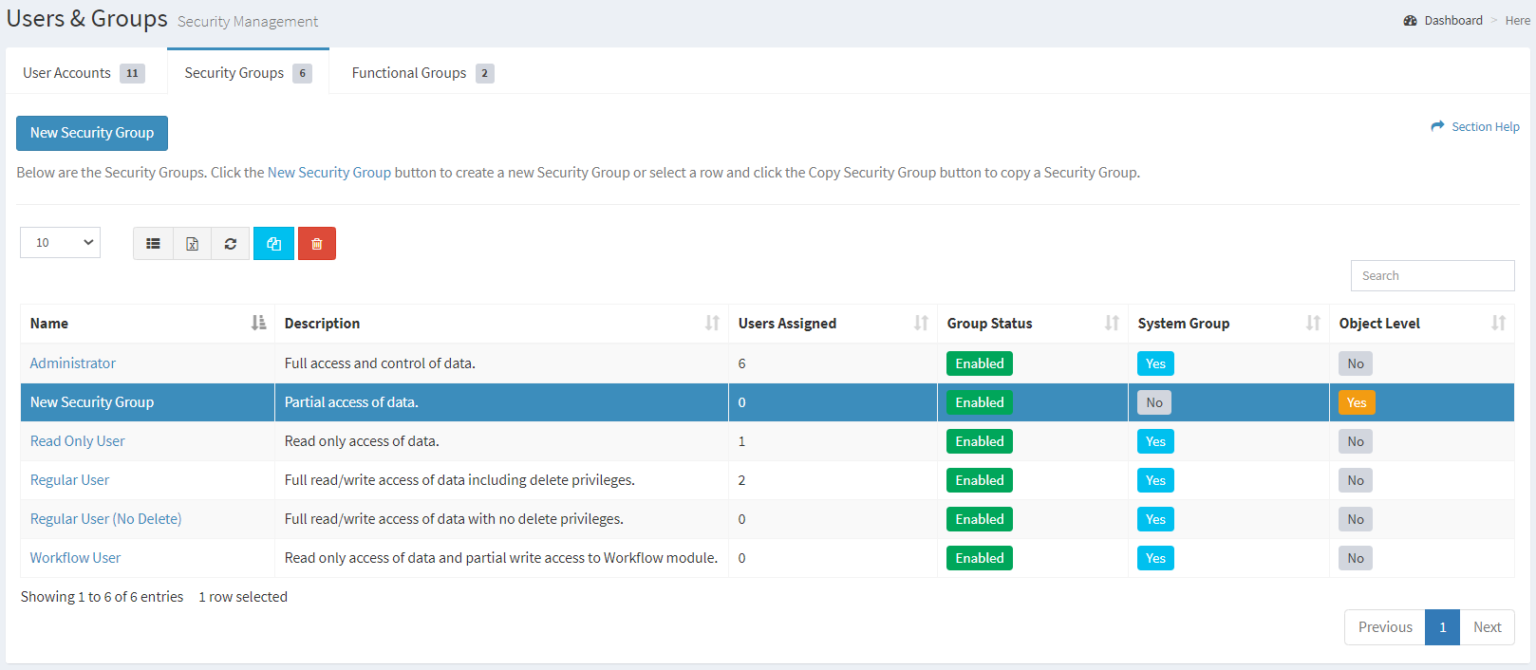 Delete Security Group ReadyWorks User Guide